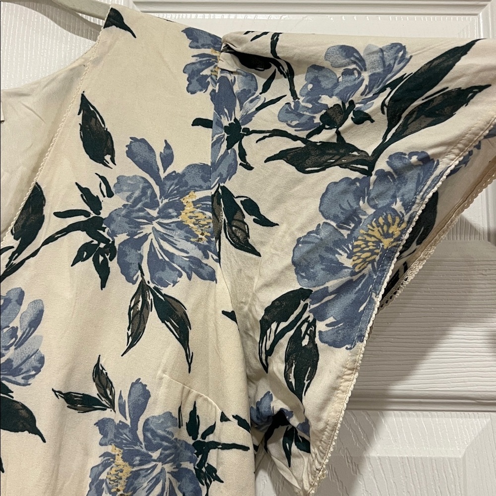 Abercrombie & Fitch Floral V-Neck Bohemian Mini Dress Womens Size XL - Picture 4 of 8